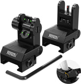 Feyachi S17-AFlip Up Sights Fiber Optics Iron Sight with Green Red Sight Front and Rear Backup Rifle Sight for Picatinny Rail feyachi Default Title Default Title-
