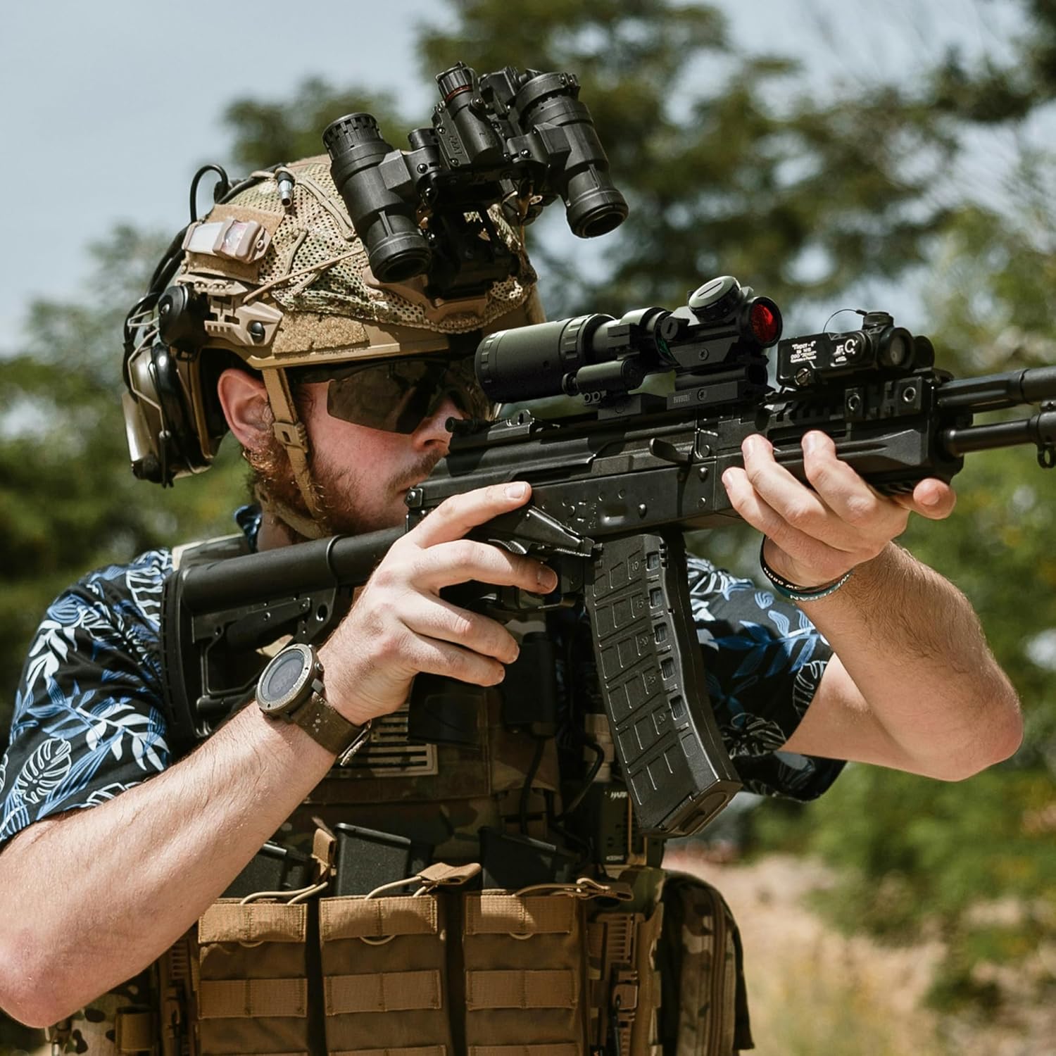 Feyachi M57 1.5X - 5X Magnifier Combo Kit with RS-23 Red Dot Sight, 1 x 22mm Red Dot Scope & Magnifier Built-in Flip Mount Combo feyachi Default Title Default Title-