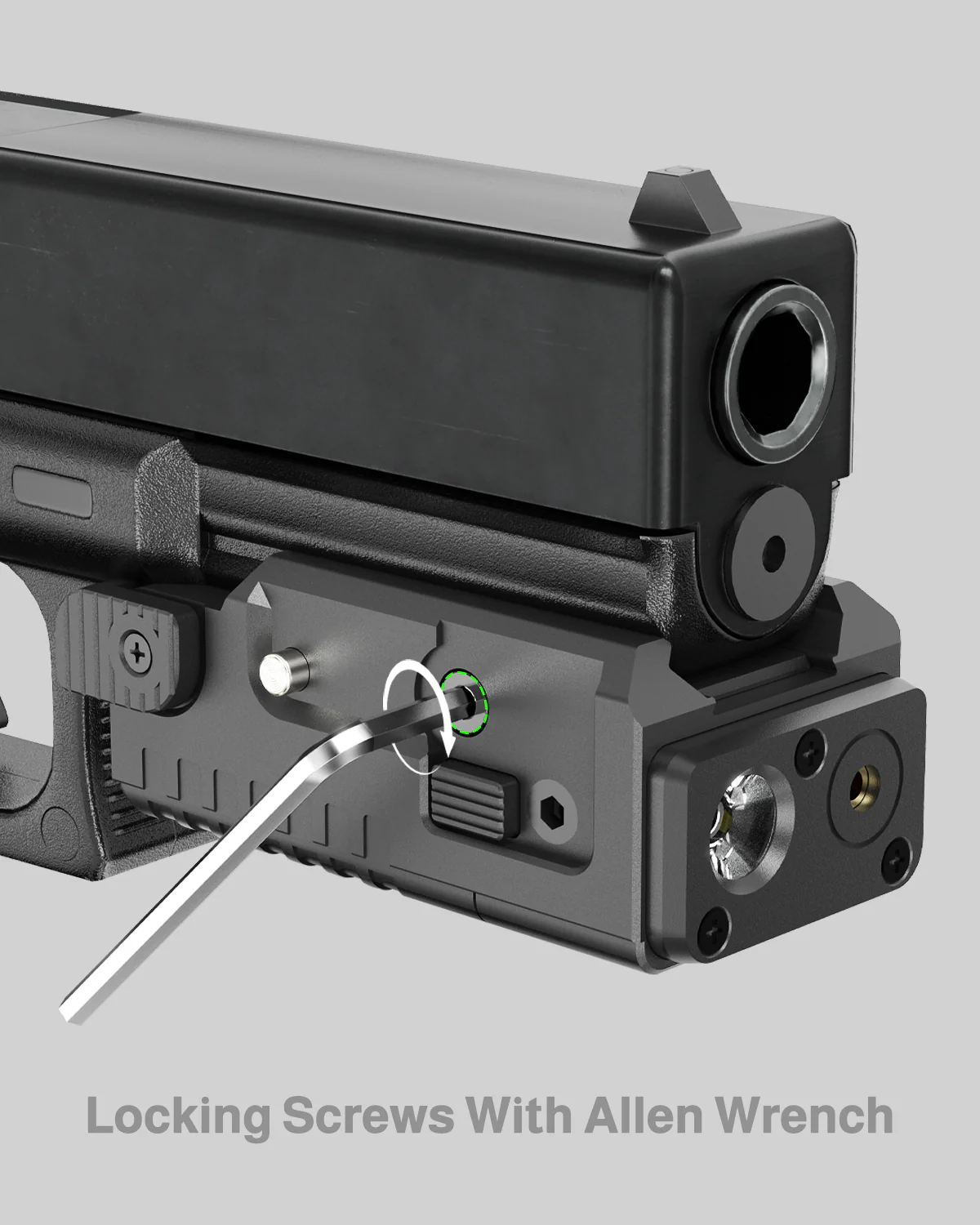 Feyachi FL-74 700Lum Green Laser Light Combo Pistol Light Gun Laser Compact Pistol Flashlight with Picatinny Rail