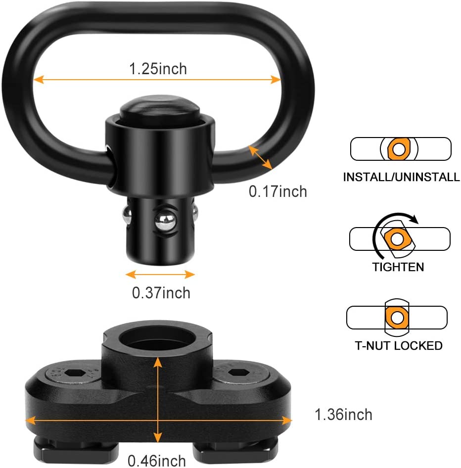Feyachi L46 Tactical Sling - Adjustable Mlok Black