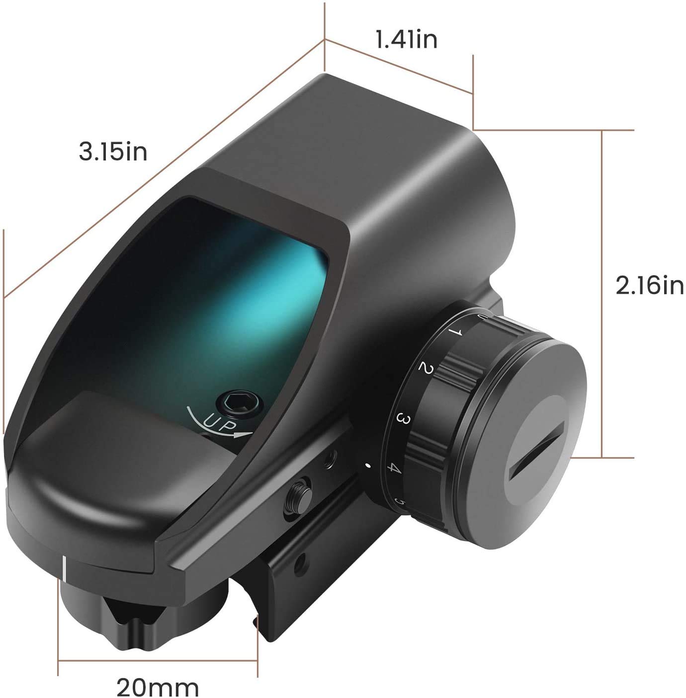 Feyachi RS-25 Reflex Sight with Reticles - Red Dot Picatinny