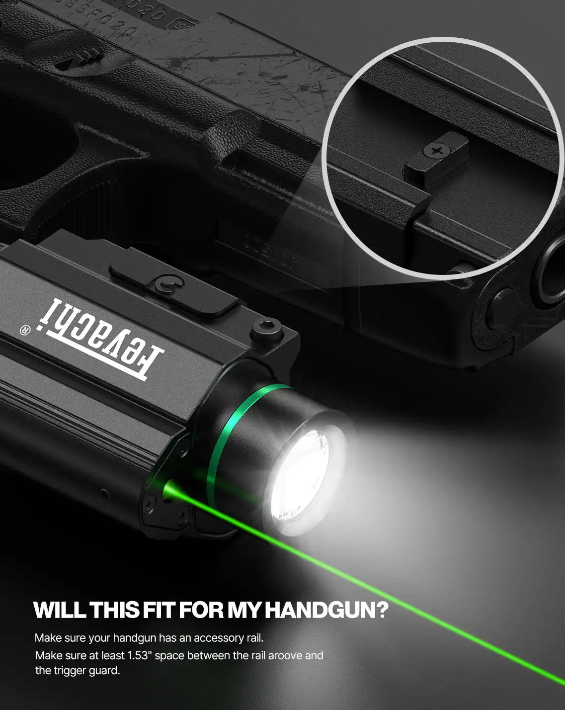 Feyachi LF-68 Green Laser Light Combo - 1000 Lumen Tactical