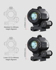 Feyachi M40 3X Red Dot Magnifier with Flip to Side Mount, Focus Adjustment, Windage & Elevation Adjustable, 37/40MM Height