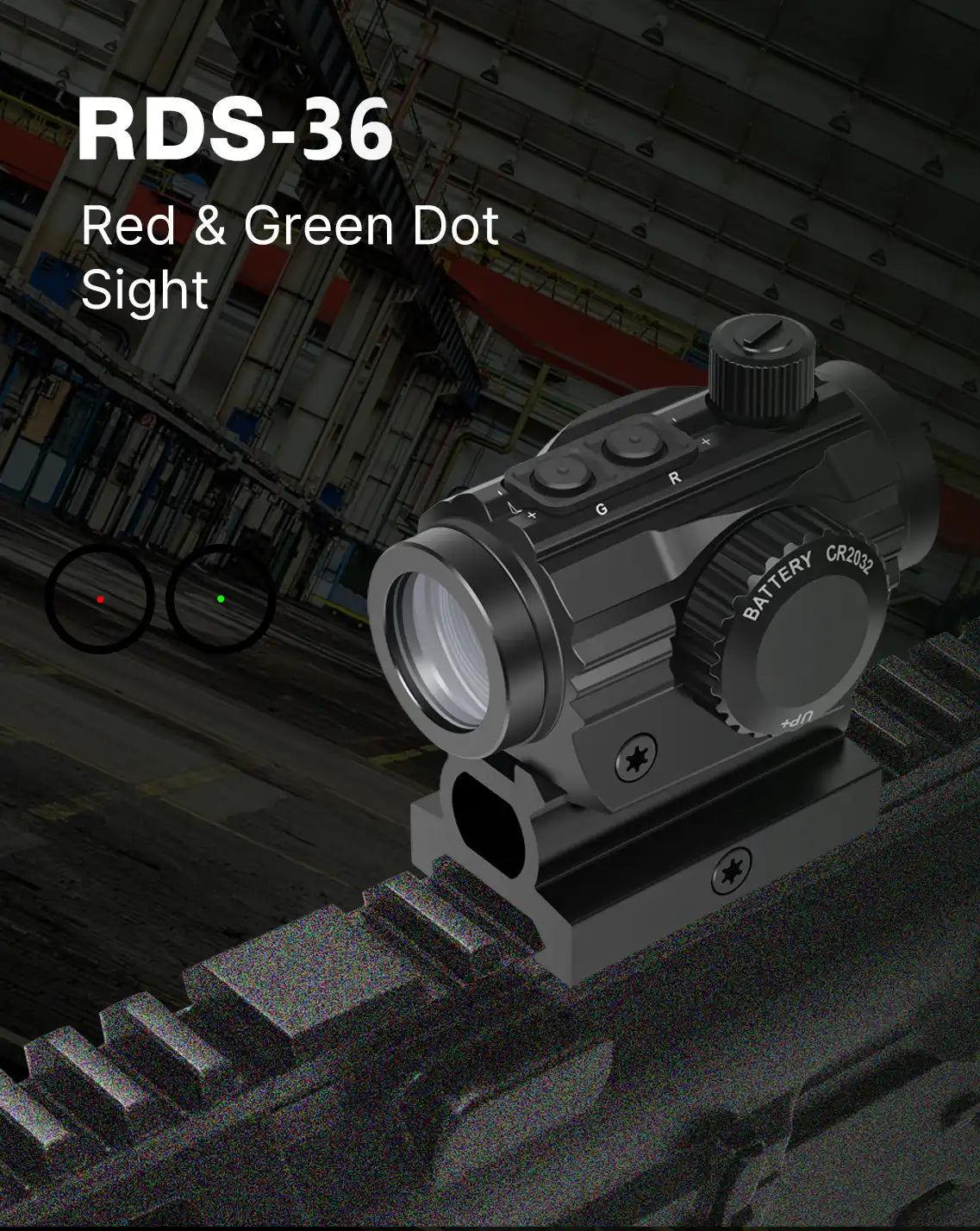 Feyachi RDS-36 Red & Green Dot Sight - Micro Reflex with Riser