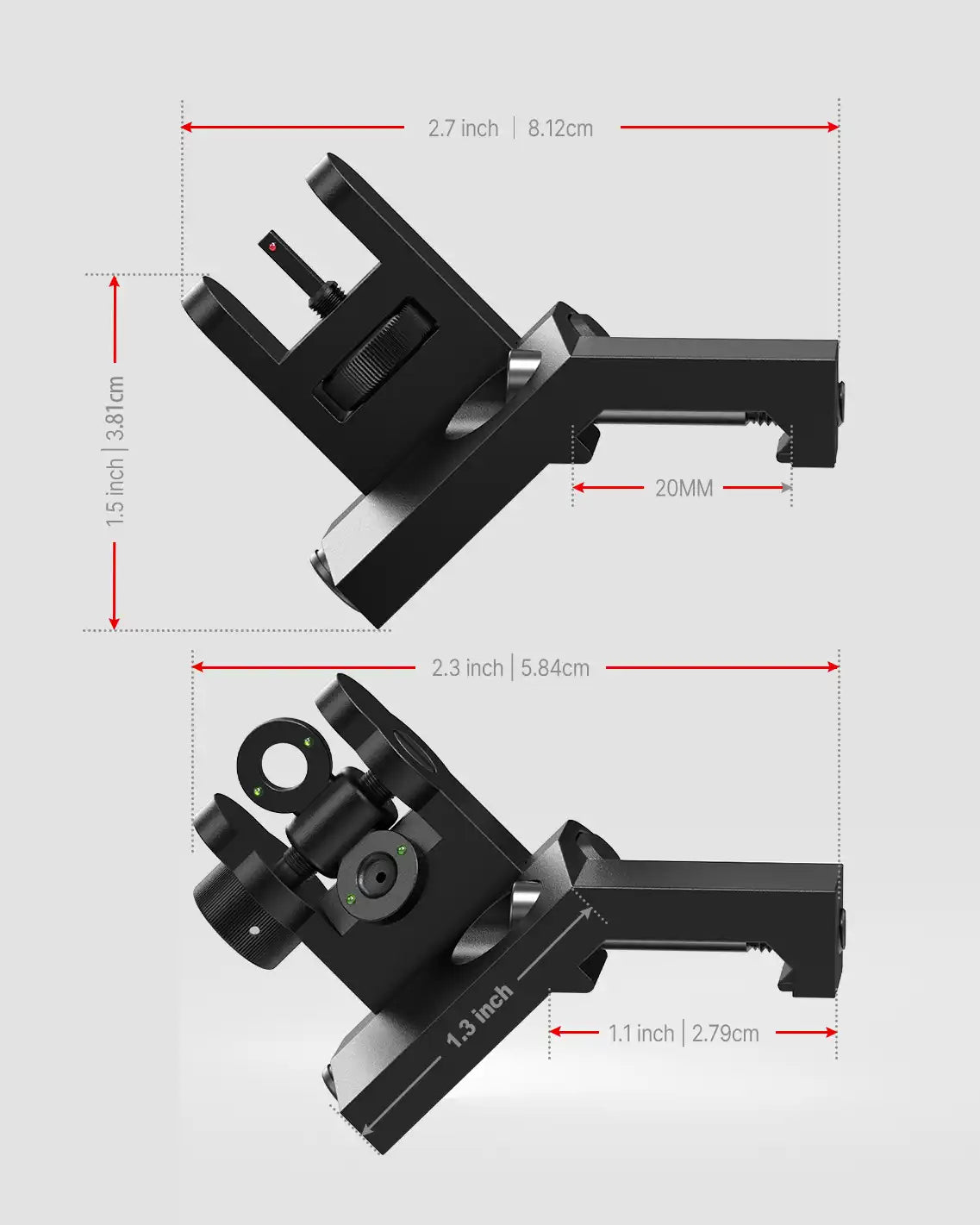 Feyachi S54 Offset Iron Sights - Rapid Transition Backup